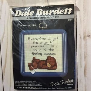 Dale Burdett vintage country cross stitch New in pkg 4” x 4” ck282 craft kit